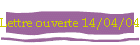 Lettre ouverte 14/04/04