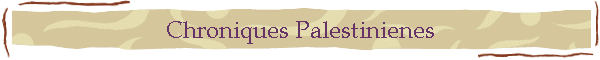 Chroniques Palestinienes